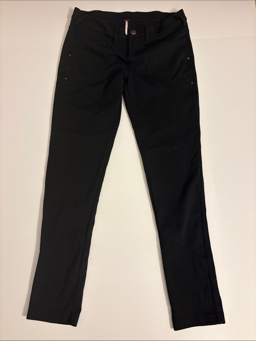 Free People Black Moto Jeggings / Skinny Pants with Rivet Details